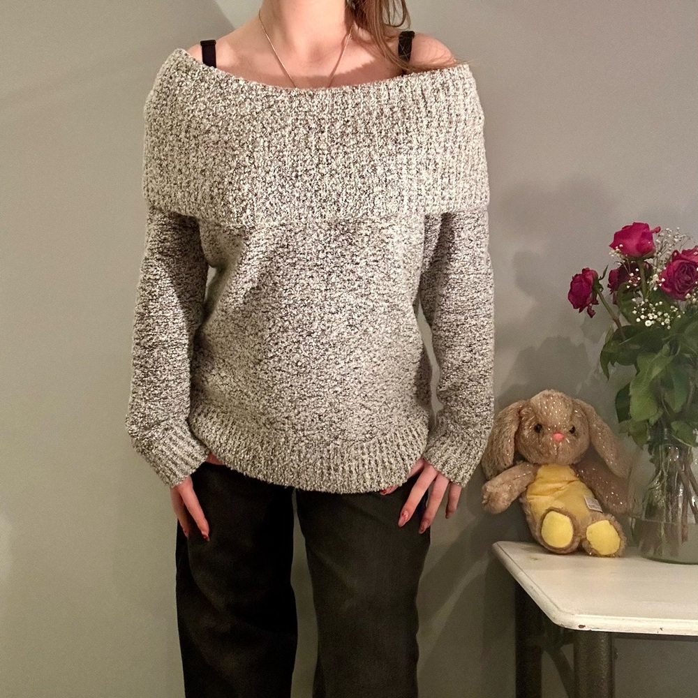 Calvin Klein off the shoulder knit sweater